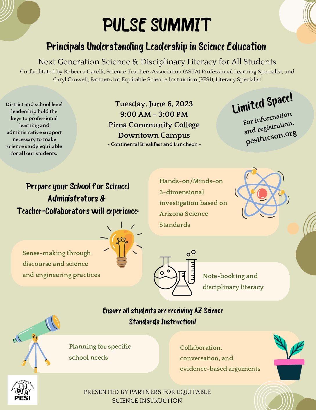 PULSE SUMMIT: Principals Understanding Leadership in Science Education -  Tucson Regional Educator Collaborative